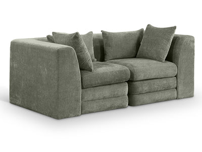 Stellar 76" Wide Chenille Fabric Upholstered Modular Loveseat