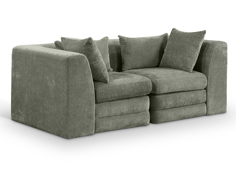 Stellar 76" Wide Chenille Fabric Upholstered Modular Loveseat