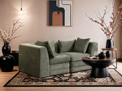 Stellar 76" Wide Chenille Fabric Upholstered Modular Loveseat