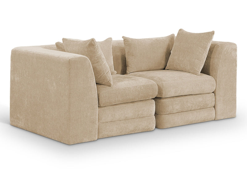 Stellar 76" Wide Chenille Fabric Upholstered Modular Loveseat