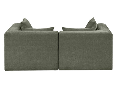 Stellar 76" Wide Chenille Fabric Upholstered Modular Loveseat