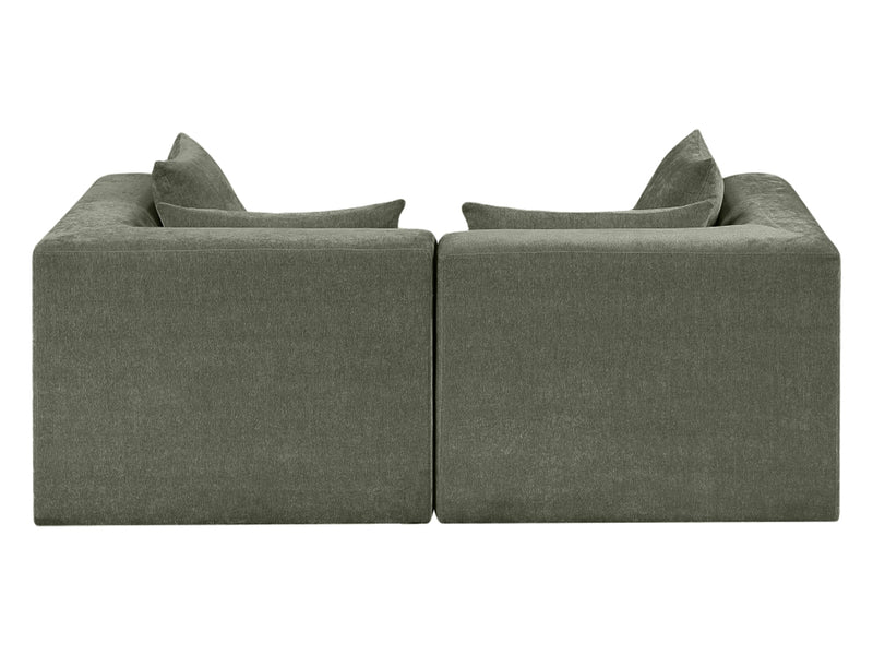 Stellar 76" Wide Chenille Fabric Upholstered Modular Loveseat