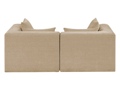 Stellar 76" Wide Chenille Fabric Upholstered Modular Loveseat