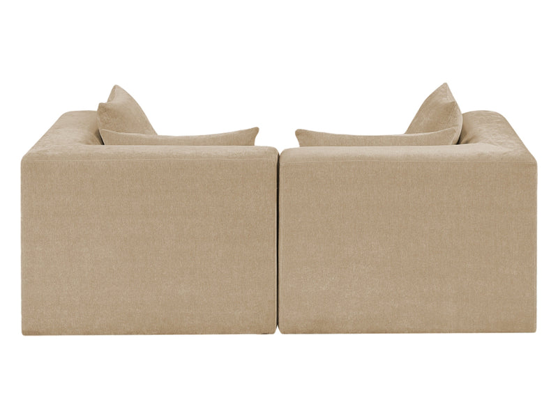 Stellar 76" Wide Chenille Fabric Upholstered Modular Loveseat