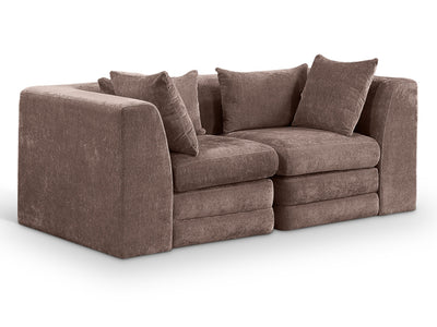 Stellar 76" Wide Chenille Fabric Upholstered Modular Loveseat