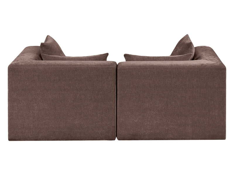 Stellar 76" Wide Chenille Fabric Upholstered Modular Loveseat