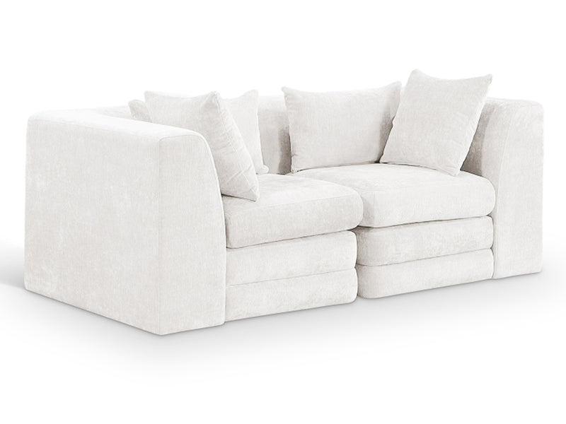 Stellar 76" Wide Chenille Fabric Upholstered Modular Loveseat