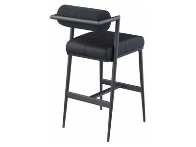 Stryker Boucle & Leather Bar Stool (Set of 2)
