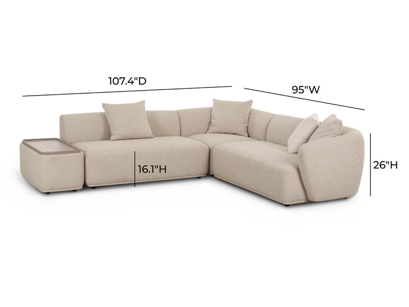 Sylvie 107.4" / 95" Wide Chaise Sectional
