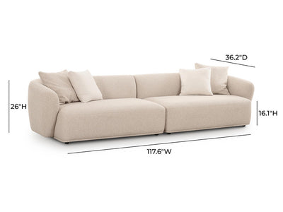 Sylvie 117.6" Wide 4 Seater Sofa