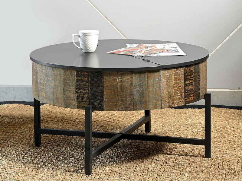 Rustic Vintage 34.5" Wide Storage Coffee Table