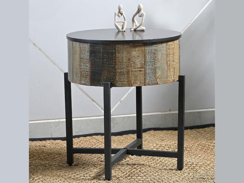Rustic Vintage 20.5" Wide Storage End Table