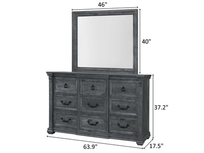 Tatum 63.9" Wide 9 Drawer Dresser With Mirror