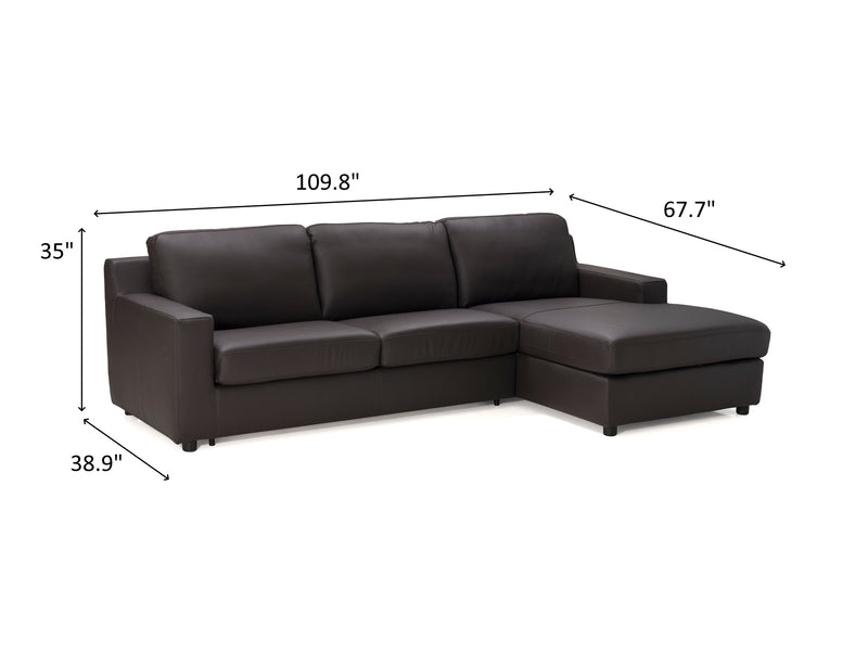 Taylor Premium 109.8" / 67.7" Wide Convertible Leather Sectional