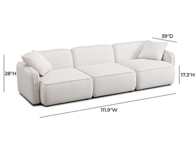 Travie 111.9" Wide Corduroy Velvet 4 Seater Sofa