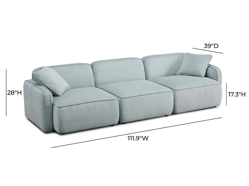 Travie 111.9" Wide Corduroy Velvet 4 Seater Sofa