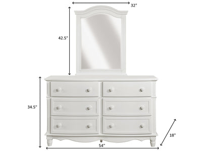 Clementine 54" Wide 6 Drawer Dresser With Mirror