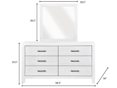 Corbin 58.5" Wide 6 Drawer Dresser With Mirror
