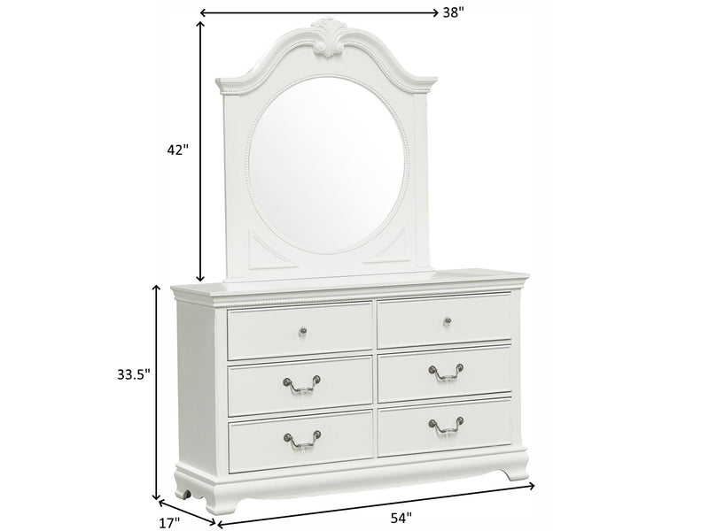 Lucida 54" Wide 6 Drawer Dresser With Mirror
