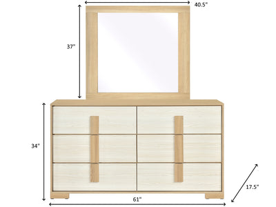 Sterling 61" Wide 6 Drawer Dresser With Mirror
