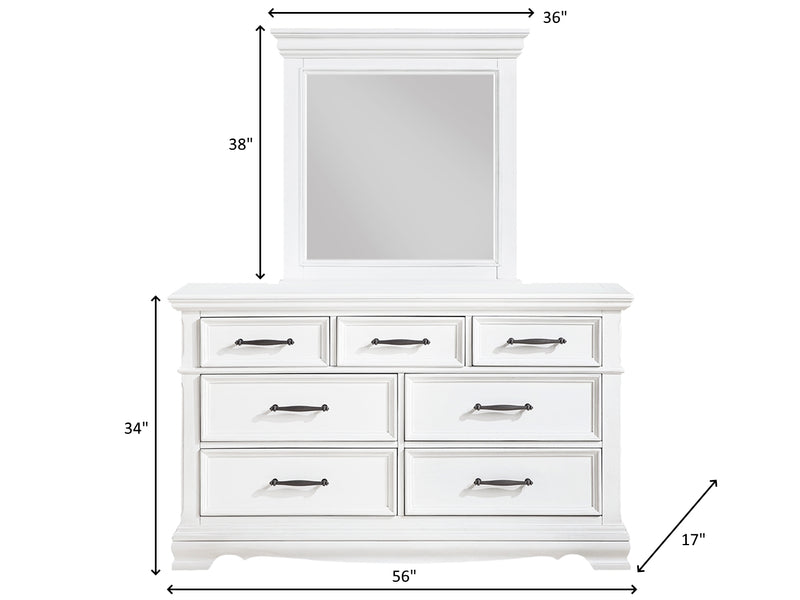 York 56" Wide 7 Drawer Dresser With Mirror