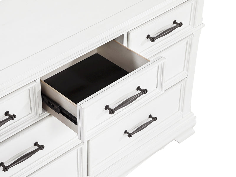 York 56" Wide 7 Drawer Dresser With Mirror