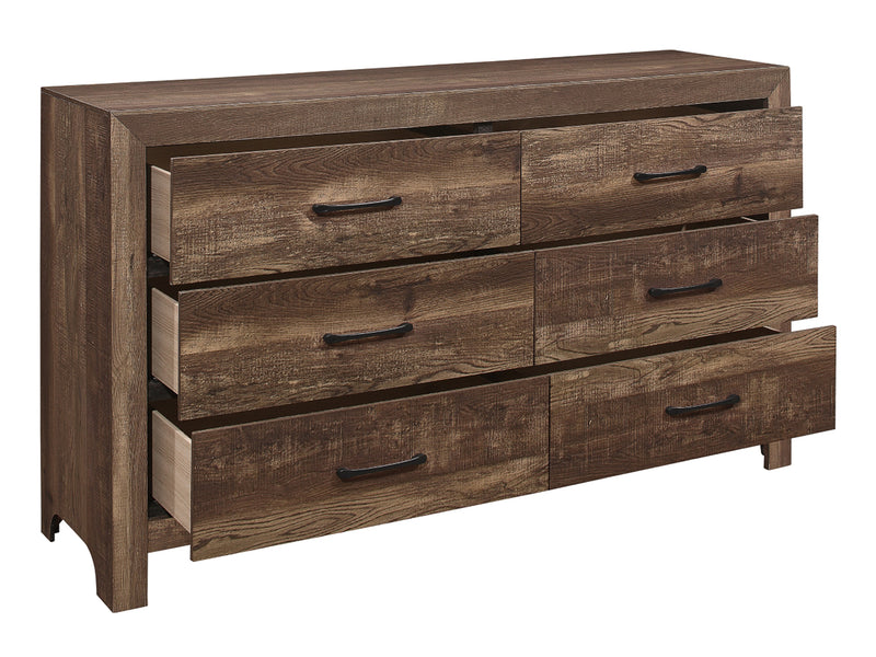Corbin 58.5" Wide 6 Drawer Dresser With Mirror