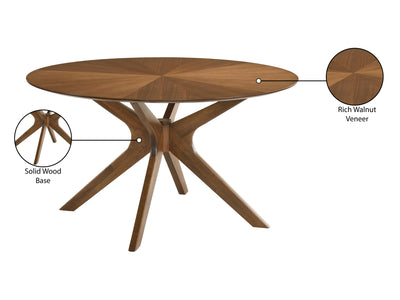 Woodson 54" Wide Walnut Veneer Round Dining Table