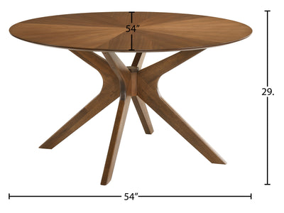 Woodson 54" Wide Walnut Veneer Round Dining Table