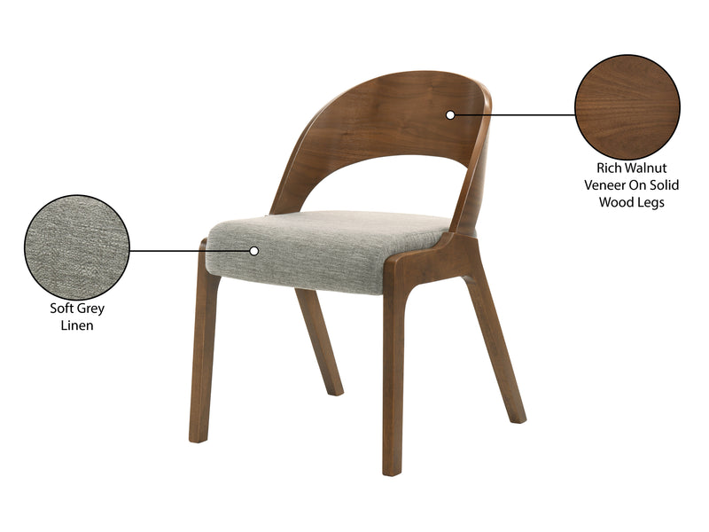 Woodson 19.8" Wide Walnut Frame Dining Chair (Set of 2)