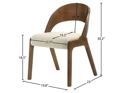 Woodson 19.8" Wide Walnut Frame Dining Chair (Set of 2)