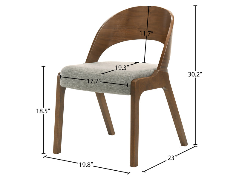 Woodson 19.8" Wide Walnut Frame Dining Chair (Set of 2)