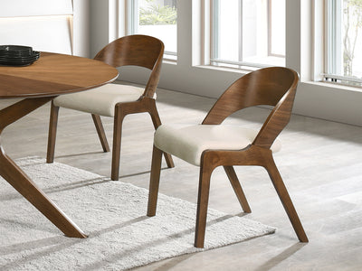 Woodson 19.8" Wide Walnut Frame Dining Chair (Set of 2)