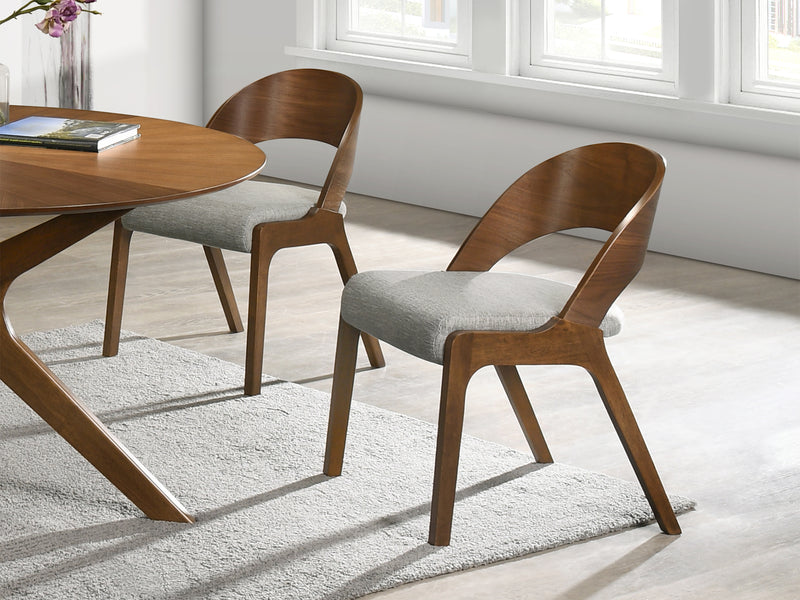 Woodson 19.8" Wide Walnut Frame Dining Chair (Set of 2)