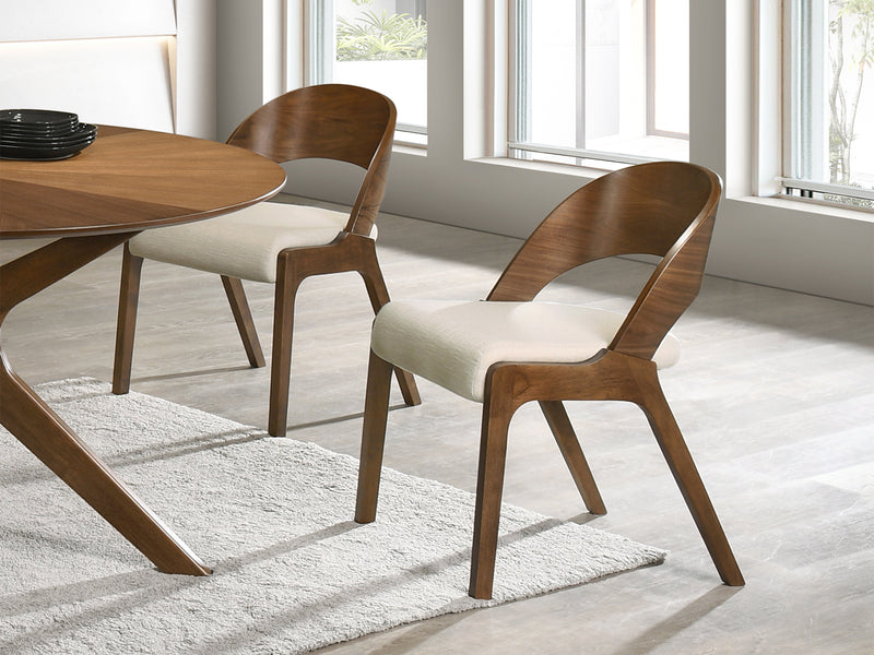 Woodson 19.8" Wide Walnut Frame Dining Chair (Set of 2)