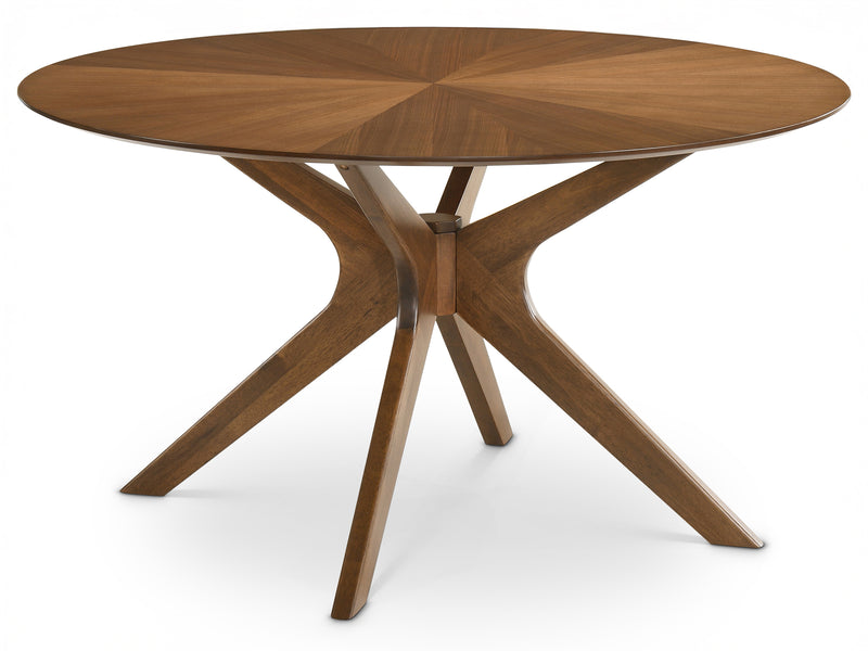 Woodson 54" Wide Walnut Veneer Round Dining Table