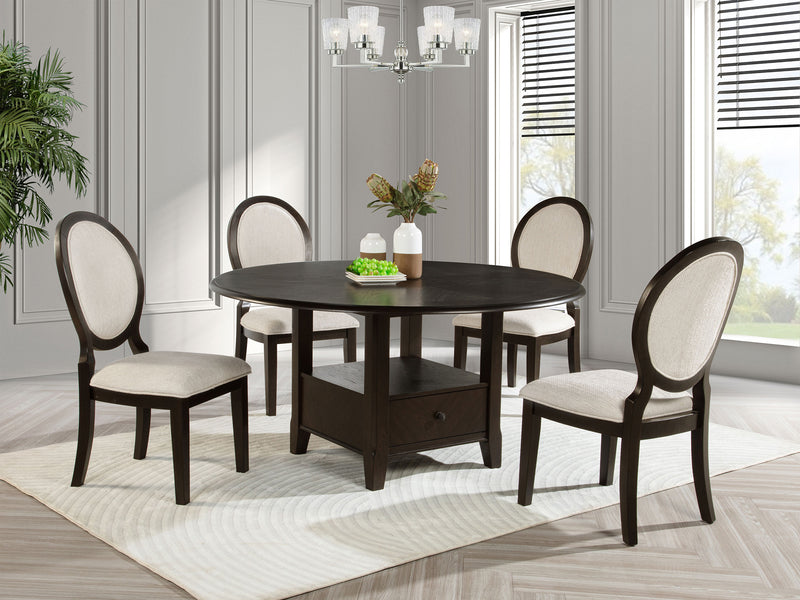 Twyla 4-6 Person Round Dining Room Set With Drawer