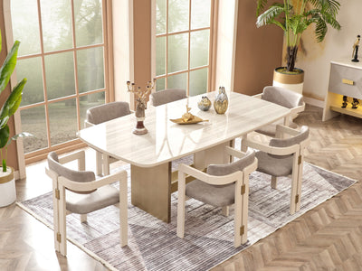 Urla 80" Wide 6 Person Dining Table