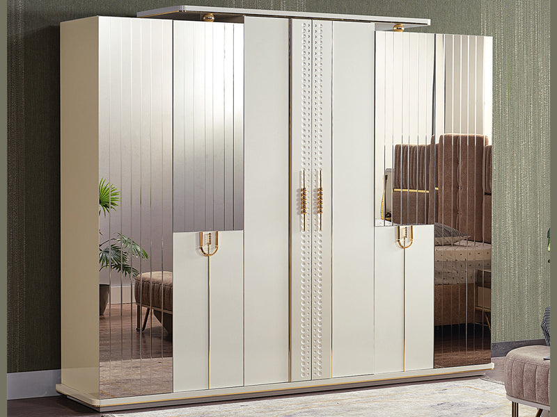 Valence 102" Wide 6 Door Wardrobe