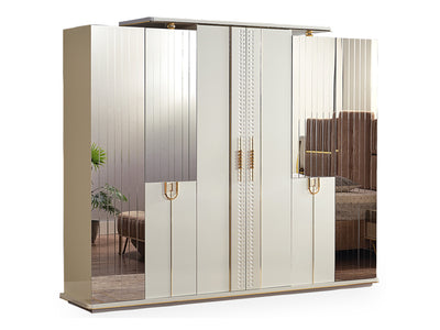 Valence 102" Wide 6 Door Wardrobe