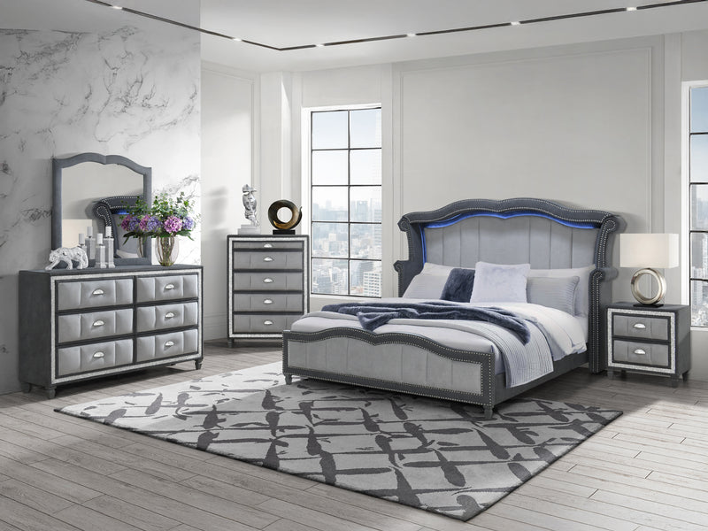 Vanna 60" Wide 6 Drawer Dresser With Mirror