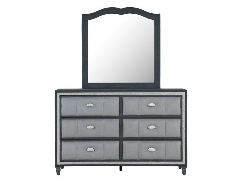 Vanna 60" Wide 6 Drawer Dresser With Mirror
