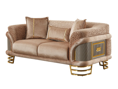 Versace Gold 74.8" Wide Loveseat