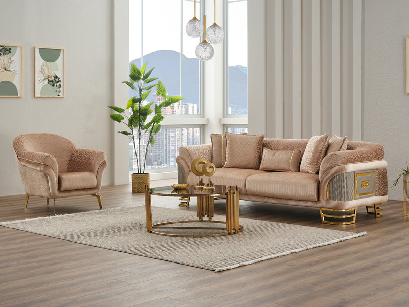 Versace Gold 95.2" Wide Sofa