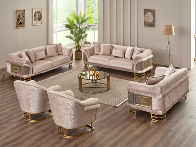 Versace Gold 74.8" Wide Loveseat