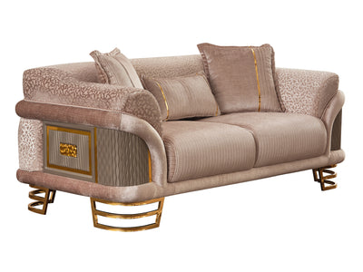 Versace Gold 74.8" Wide Loveseat