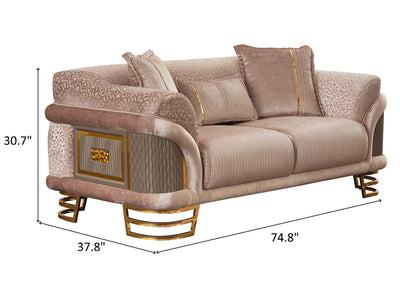 Versace Gold 74.8" Wide Loveseat