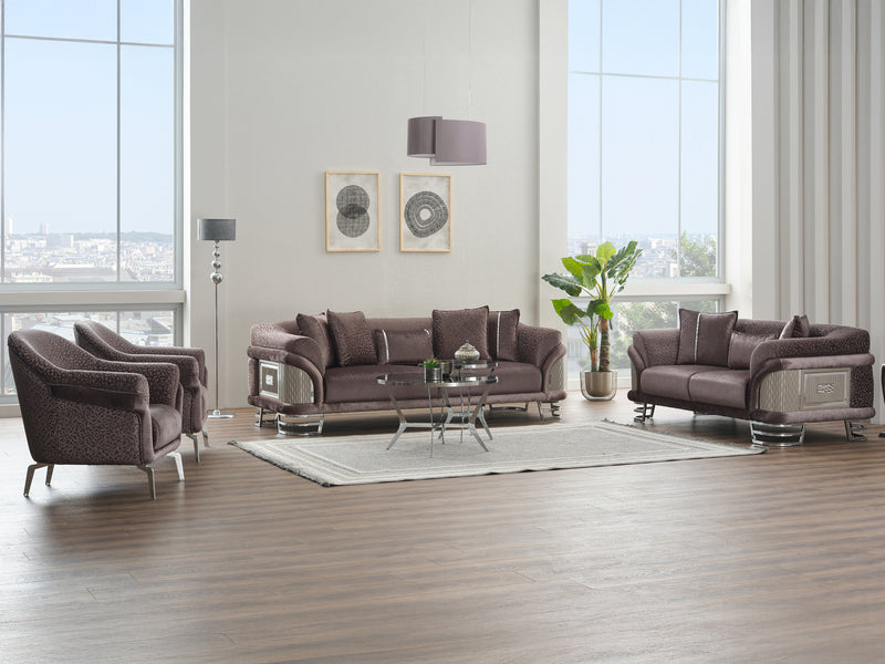 Versace Silver Living Room Set