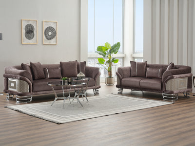 Versace Silver 74.8" Wide Loveseat