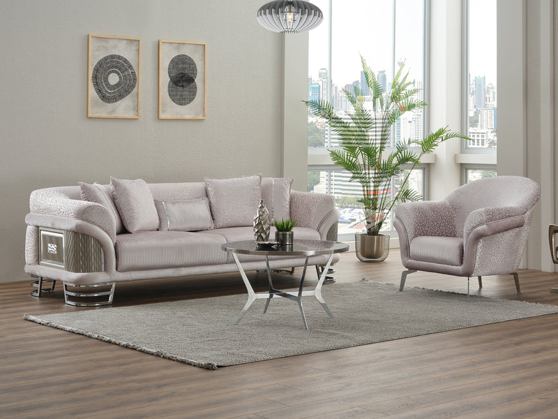 Versace Silver Living Room Set